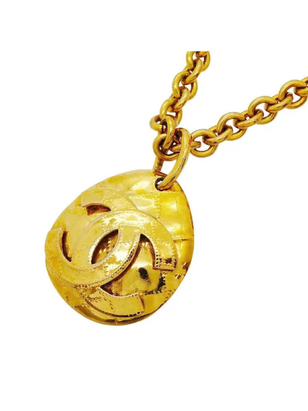 Chanel Cc Logo Pendant Necklace Metal #357853C10B